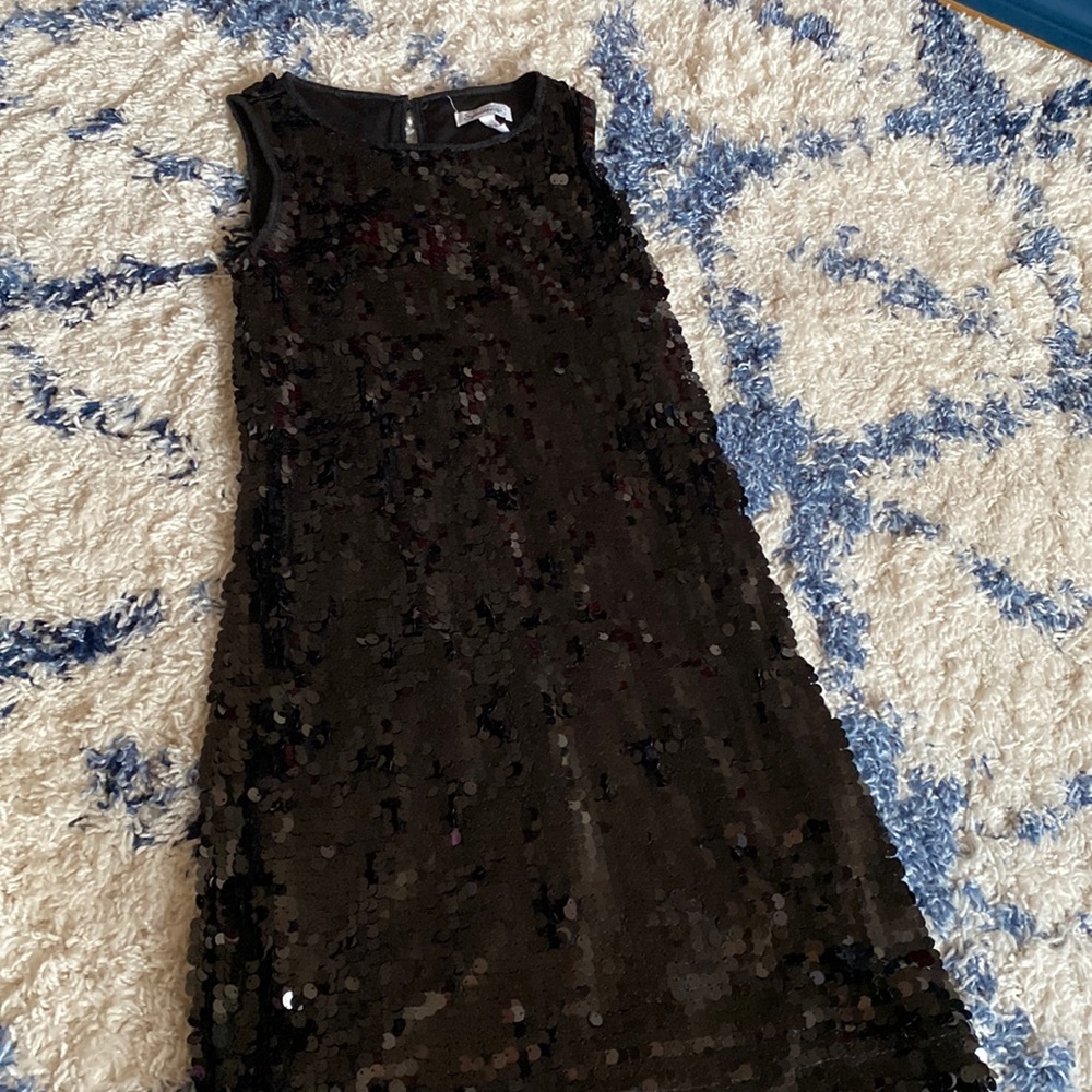 Black Sequin NYE Party Sparkle Sleeveless, Short Mini Dress Size Small